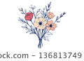 手繪花束 136813749