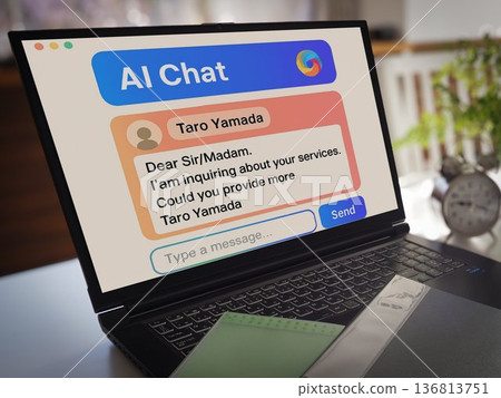 AI chat and inquiry PC screen 136813751