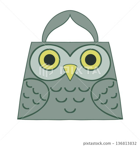 Owl face wrapping bag gift bag icon Owl face wrapping bag gift bag icon 136813832