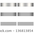 Four types of silver metal plates 136813854
