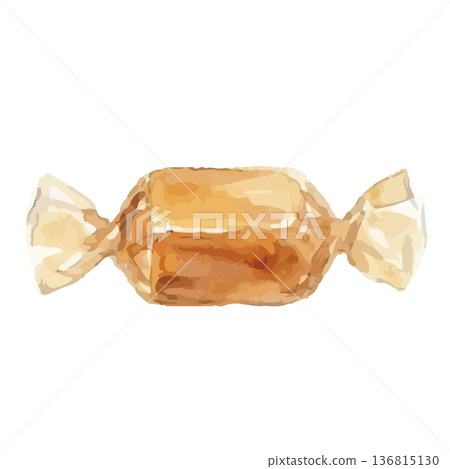 水彩風格的焦糖插圖 136815130