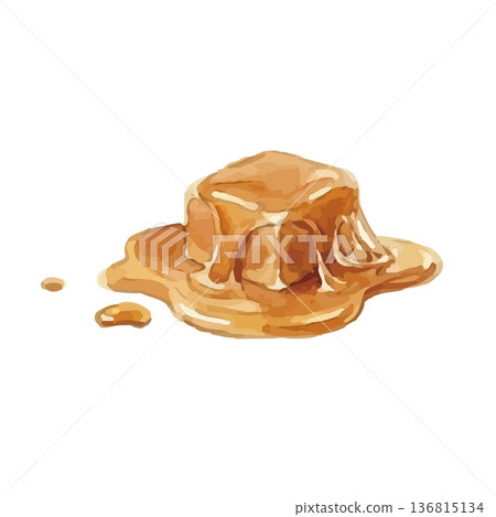 Watercolor style caramel illustration 136815134