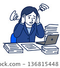 Female employees who are worried about taking on too much work 136815448
