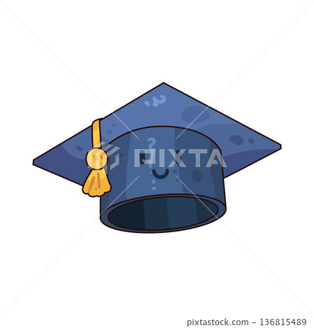 Illustration of smiley graduation Illustration of smiley graduation 136815489