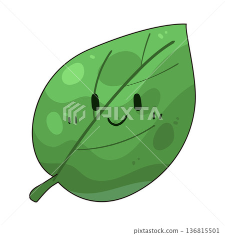 Illustration of happy leaf Illustration of happy leaf 136815501