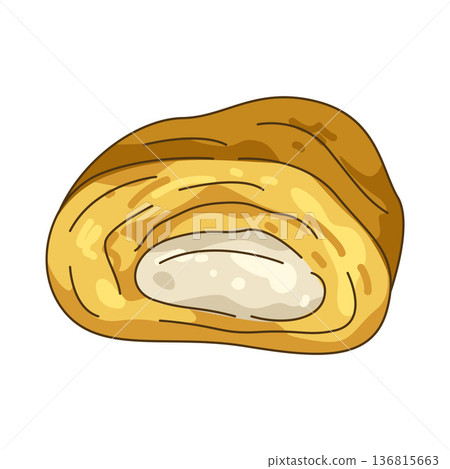 Illustration of Bread filled with melted cheese 136815663