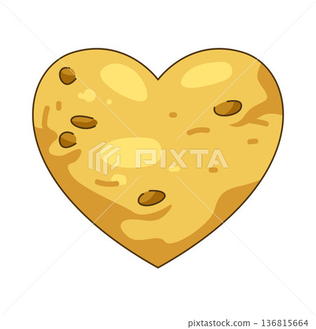 Illustration of Heart shaped cheese 136815664