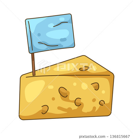 Illustration of cheese with flag Illustration of cheese with flag 136815667