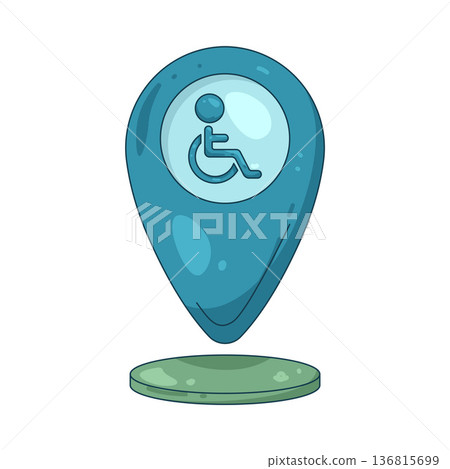 Illustration of accessibility GPS map location 136815699