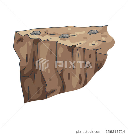 Illustration of rock cliff edge Illustration of rock cliff edge 136815714