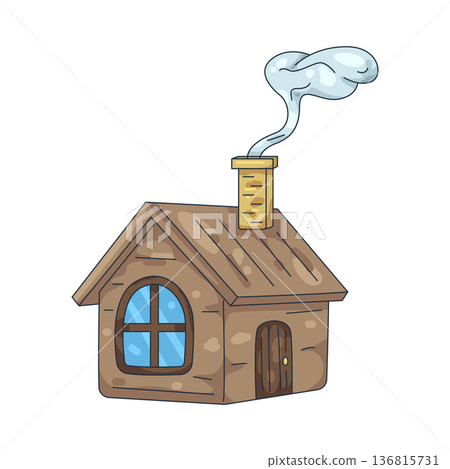 Illustration of mountain cabin 136815731
