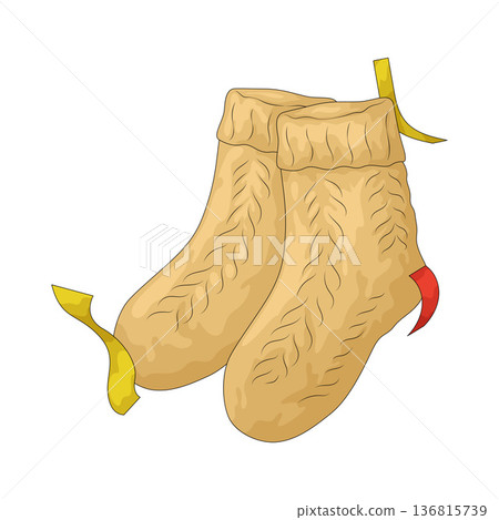 Illustration of winter socks Illustration of winter socks 136815739