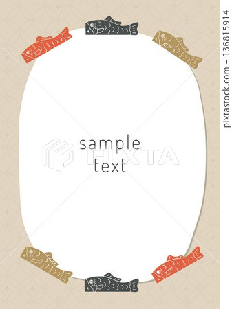 Children's Day material: carp streamer frame 136815914