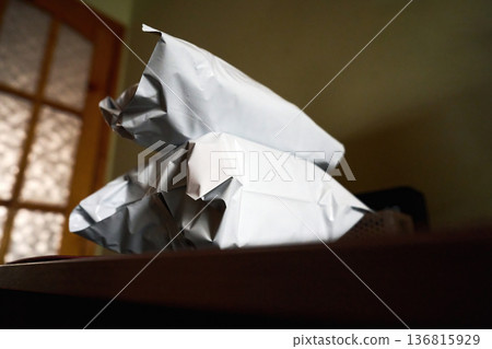 Discarded Shipping Box - Commercial Stock Photo 136815929