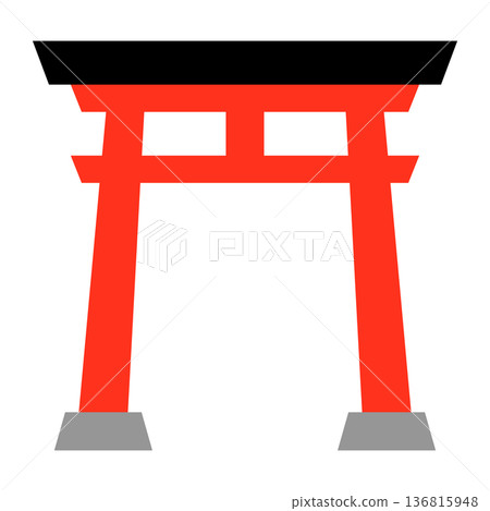 簡單的鳥居插圖向量素材 136815948