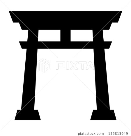 簡單的鳥居插圖向量素材 簡單的鳥居插圖向量素材 136815949