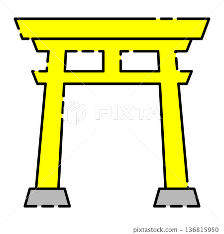 時尚鳥居插圖向量素材 時尚鳥居插圖向量素材 136815950
