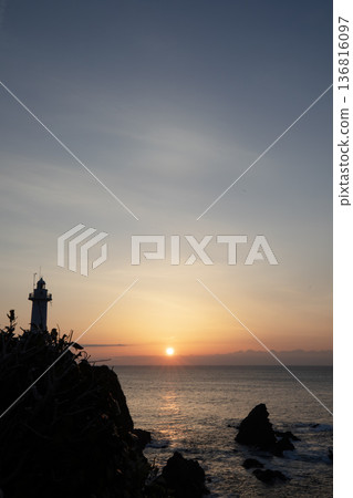 Daiosaki Lighthouse at dawn Daiosaki Lighthouse at dawn 136816097