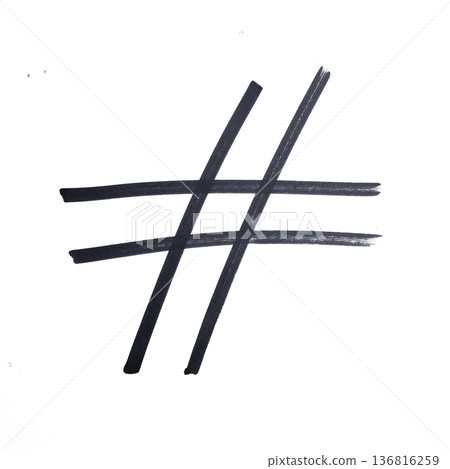 the hash symbol drawn with black marker the hash symbol drawn with black marker 136816259
