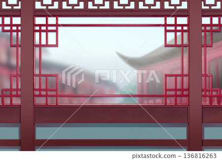 Chinese style window background 136816263