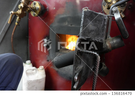 antique steam train locomotive detail antique steam train locomotive detail 136816470