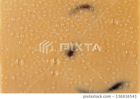 Macro shot of condensation on iced latte or cappuccino 136816543