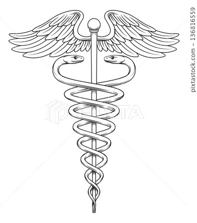 Caduceus Medical Doctor Symbol Illustration 136816559