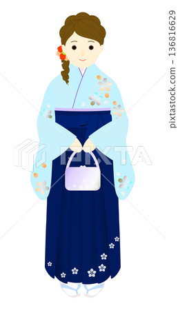 畢業典禮上身穿袴的女子 136816629