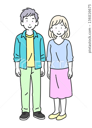 Couple standing, full body Couple standing, full body 136816675