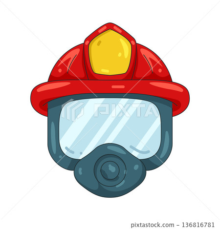 Illustration of firefighter helmet 136816781