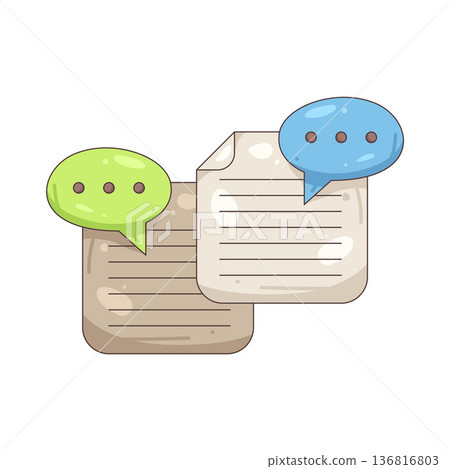 Illustration of legal document with speech bubble 136816803