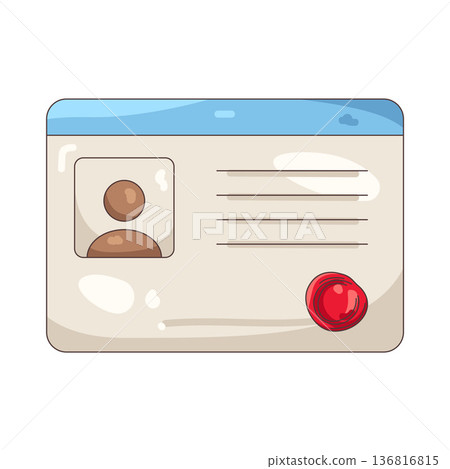 Illustration of id card Illustration of id card 136816815