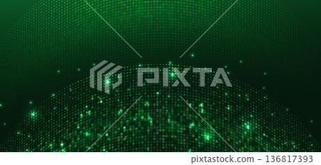Abstract green speed curve lines square pattern on dark green background. Abstract green speed curve lines square pattern on dark green background. 136817393