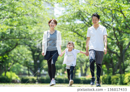 Family walking in the park 136817433