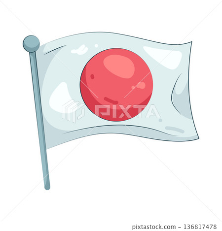 Illustration of Japan flag 136817478
