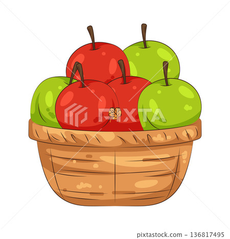 Illustration of apple basket Illustration of apple basket 136817495