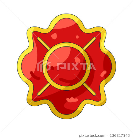 Illustration of firefighter badge  136817543