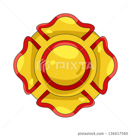 Illustration of firefighter badge Illustration of firefighter badge 136817560