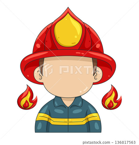 Illustration of fireman Illustration of fireman 136817563