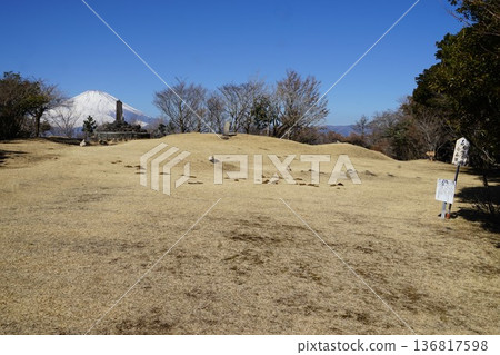 從靜岡縣駿東郡大山町足柄城遺址眺望富士山 136817598