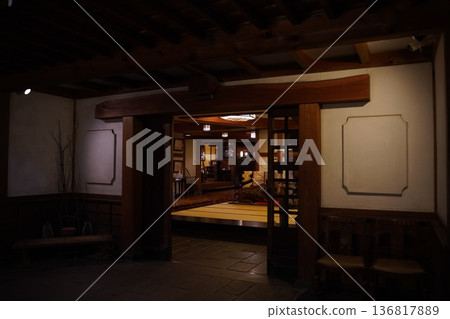 Night view of the hot spring resort, Shibu Onsen Night view of the hot spring resort, Shibu Onsen 136817889
