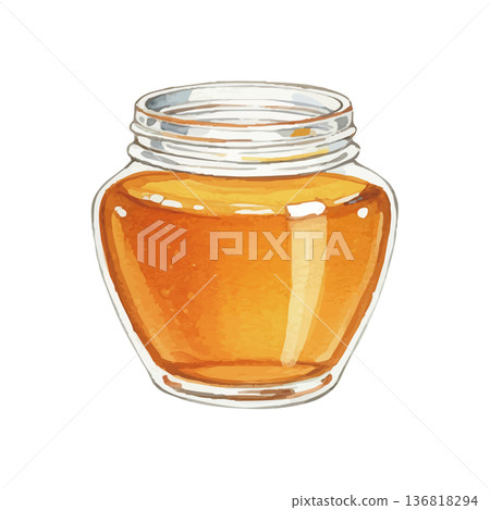 水彩風格的蜂蜜插圖 136818294
