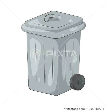 Illustration of trash container 136818511