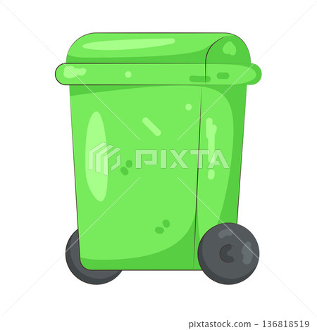 Illustration of trash container  136818519