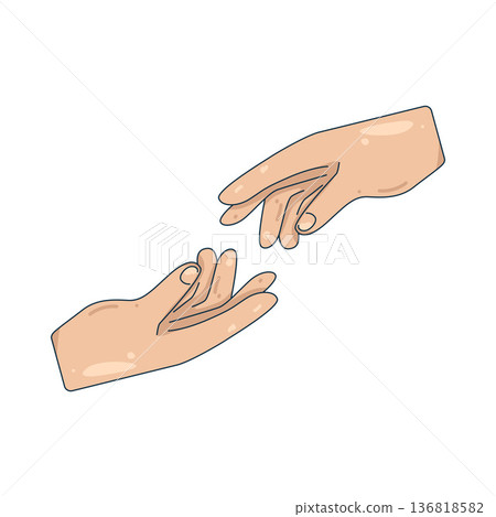 Illustration of helping hand Illustration of helping hand 136818582