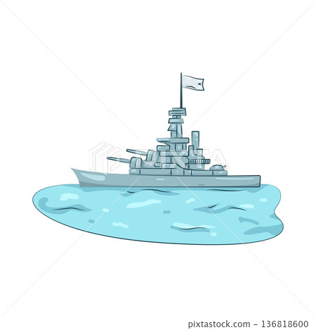 Illustration of battleship  136818600