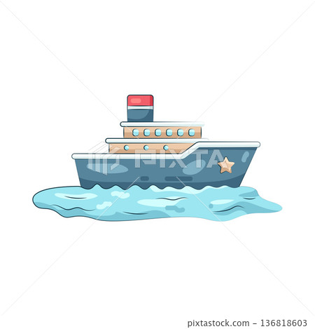 Illustration of cruise ship 136818603