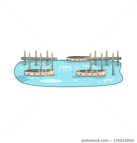 Illustration of boat port 136818604