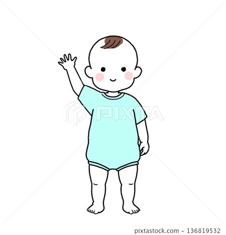 男嬰揮手 男嬰揮手 136819532