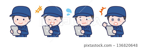 A male "firefighter" using a tablet 136820648
